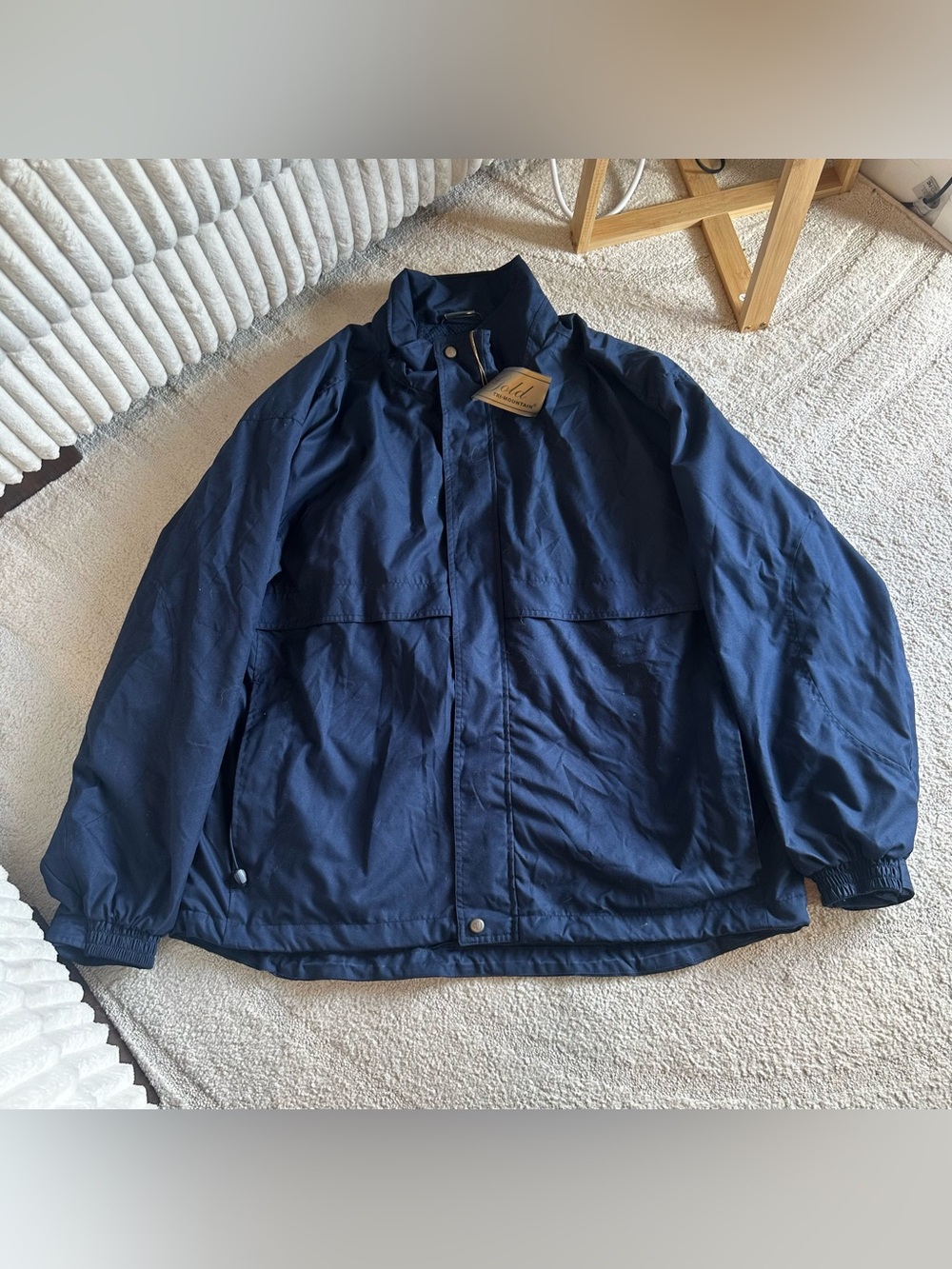 Gold Tri Mountain Vintage Navy Windbreaker Jacket